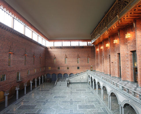 view of Stockholm City hall Blue hall